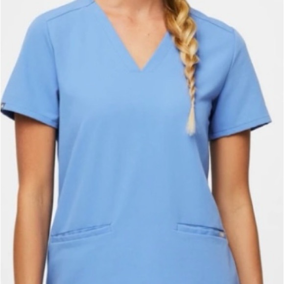 9 piece FIGS LOT 5 Zamora Joggers/ 4 Casma tops-ceil blue - Picture 2 of 10